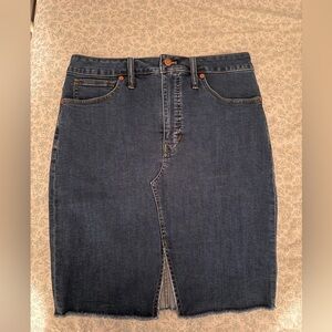 Madewell Indigo Denim Skirt with Contrast Topstitching